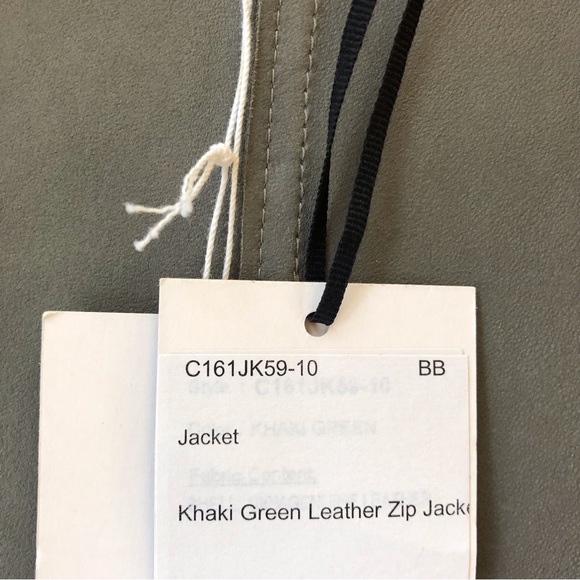 Worth Green Light Weight Leather Zip Jacket New Size 10 - Picture 8 of 16